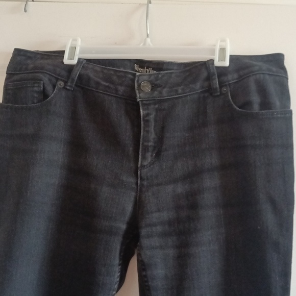 VTG Simply Vera Wang 5 pocket jeans 33/30 black with VS on back pockets boot cut - Picture 3 of 13